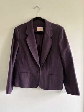 Vintage Pendleton 100% Wool Classic Women's Purple Blazer Jacket Sz 14